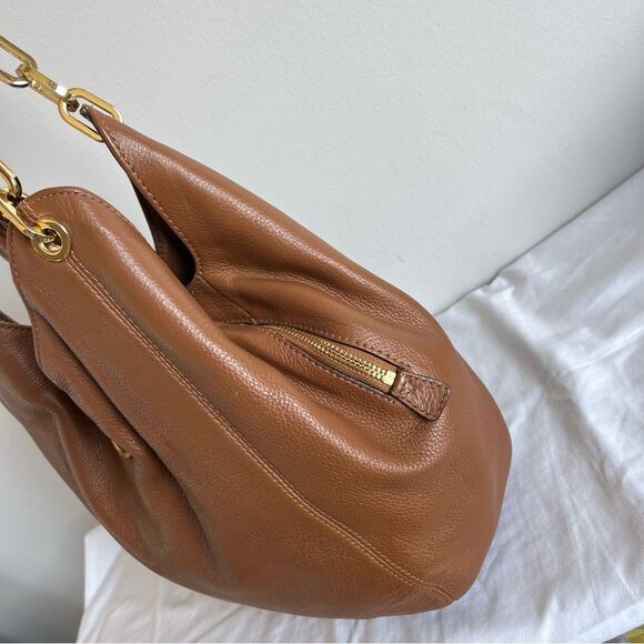 MICHAEL KORS Acorn Shoulder Bag Lillie Fulton Tote Raven Ciara Leather - Picture 5 of 14